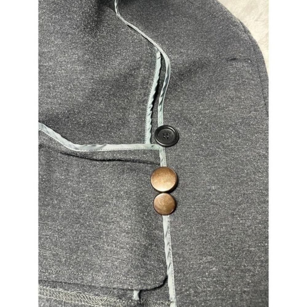 Gerard Darel Blazer Women 40 Grey Double Breasted Knit Stretch Jacket - Picture 7 of 12
